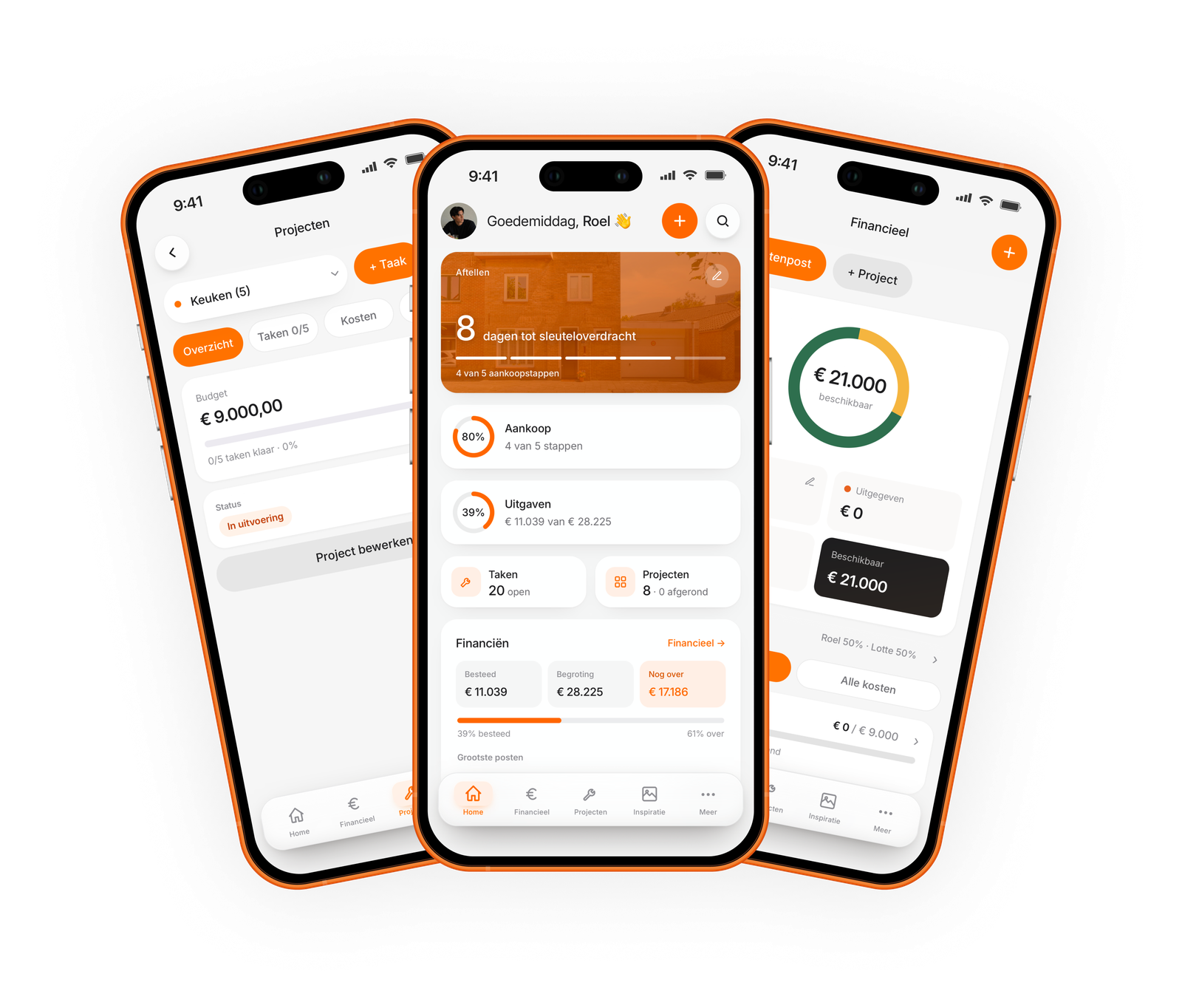 Stecky app — dashboard, projecten en financieel overzicht